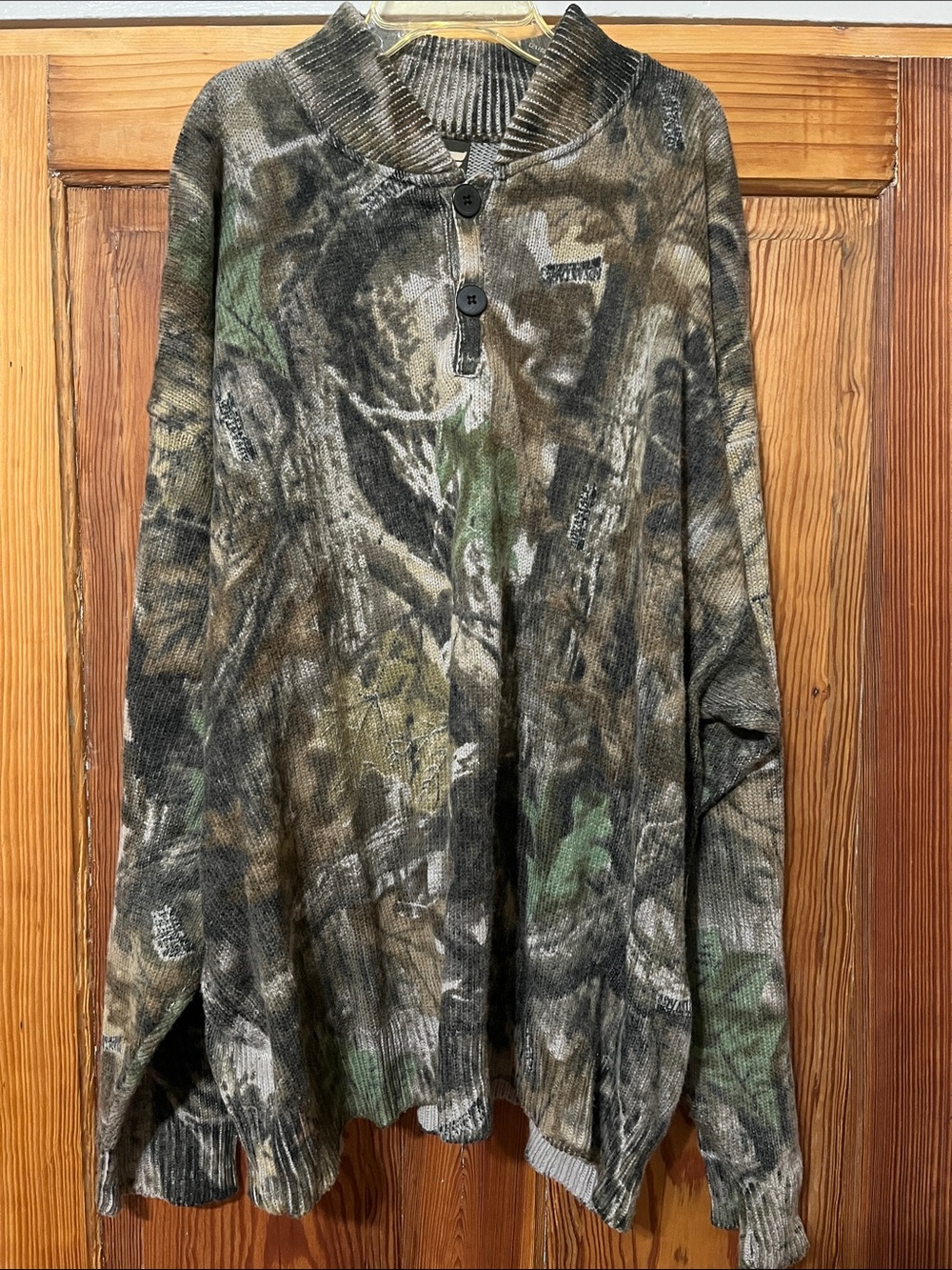 Men's Vintage SafTbak Camouflage Long-Sleeve Henley Shirt - 15% wool